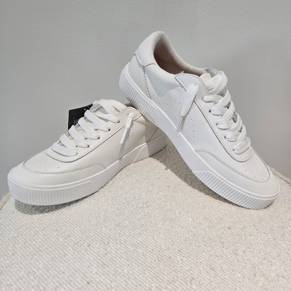 Reef Lay Day Seas 10 White Leather Hidden Wedge Fashion Sneakers CJ5179